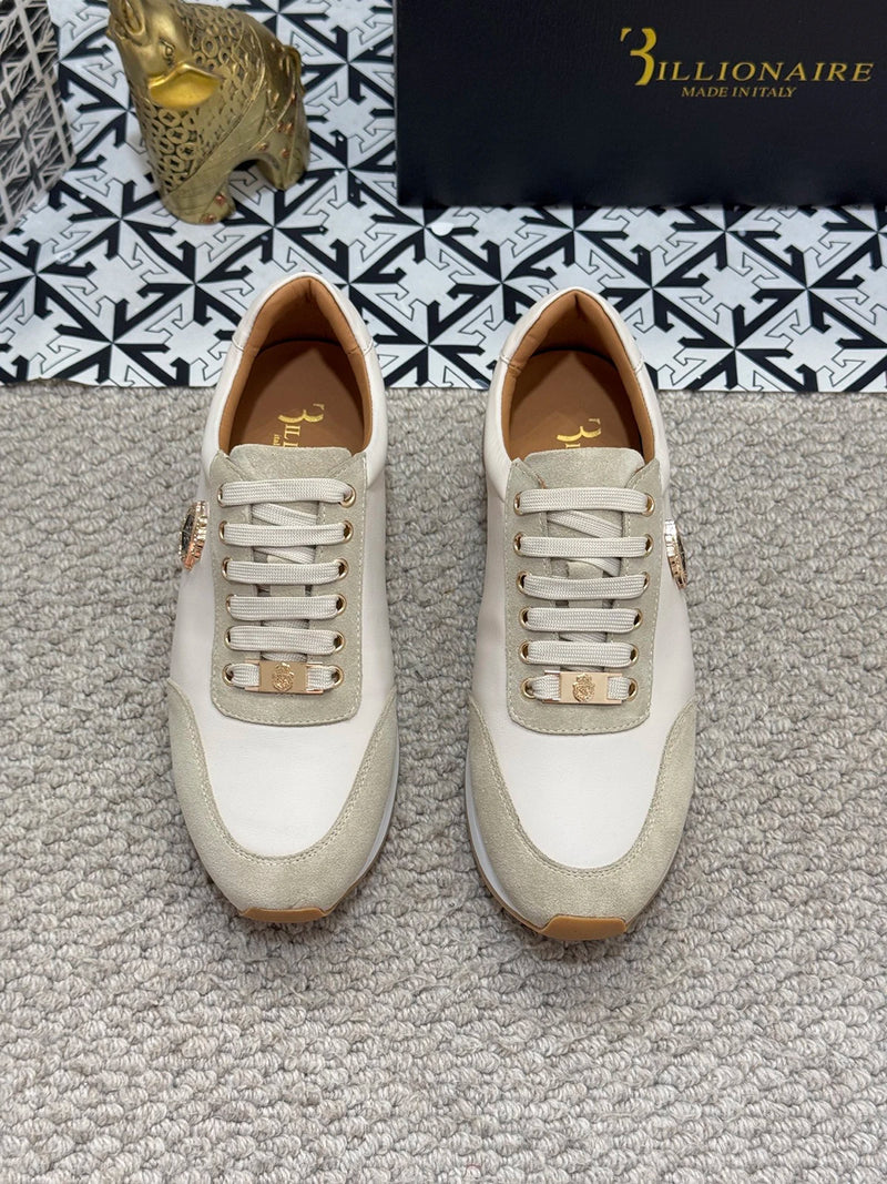 BILLIONAIRE BLSK CPRT Shoes Cowhide 2025 new embroidery fashion quality comfort motion Men‘s European size 39-45 Black Shoes