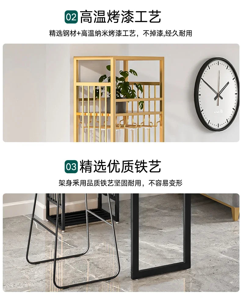 Iron Kitchen Bar Cabinet Industrial Living Room Modern Narrow Ideas Vertical Art Wine Rack Nordic Vitrine European Furniture