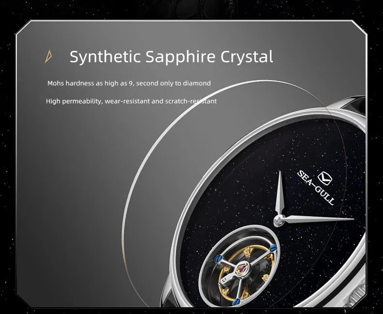 Seagull Tourbillon Men Watch ST8230 Manual Mechanical Vintage Skeleton Wristwatch Elegant Crocodile Strap Relogio Masculion 6144