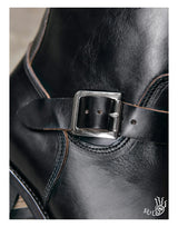 KOWM Cowhide Hiking shoes Brown trekking boots men Engineer's boots workwear goodyear shoes trendy ankle shoes walking sneakers