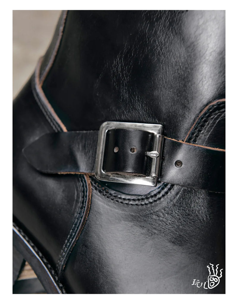 KOWM Cowhide Hiking shoes Brown trekking boots men Engineer's boots workwear goodyear shoes trendy ankle shoes walking sneakers