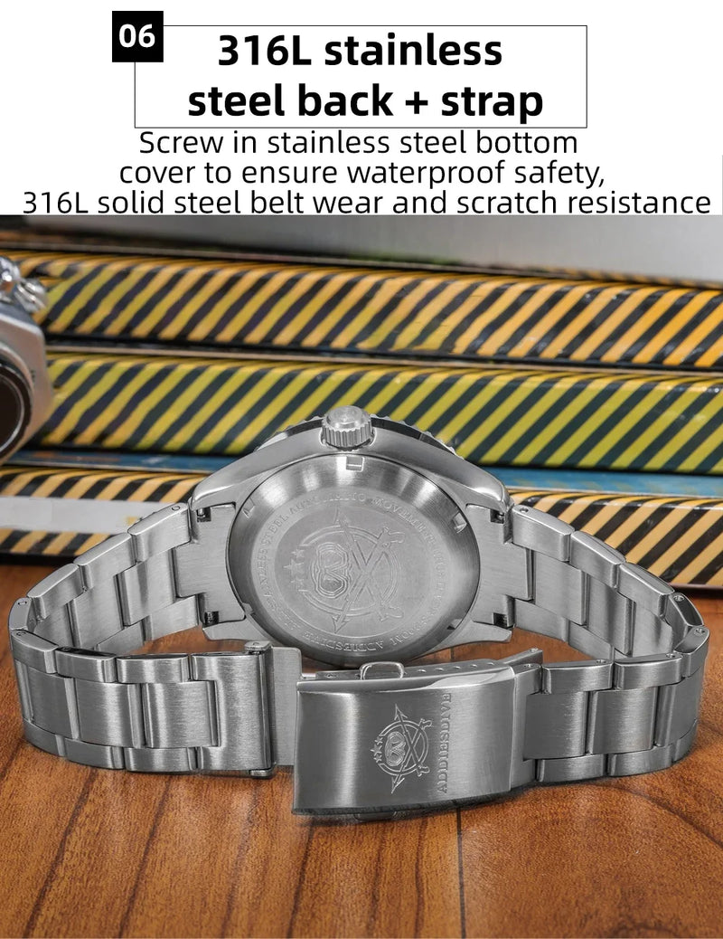 ADDIESDIVE 100m Waterproof Mechanical Watches Sapphire BGW9 Luminous NH35 Automatic Watch Stainless Steel Sports Diving Watches