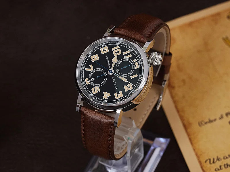 Baltany 2024 New 1935 S6047 Retro Men's Automatic Mechanical Watch Luxury Sapphire Waterproof 5Bar Super Glow C3 releoj hombre w