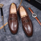 2026 new fashionable black men's social shoes, casual sparkling leather loafers, men's slippers, pointed formal shoes