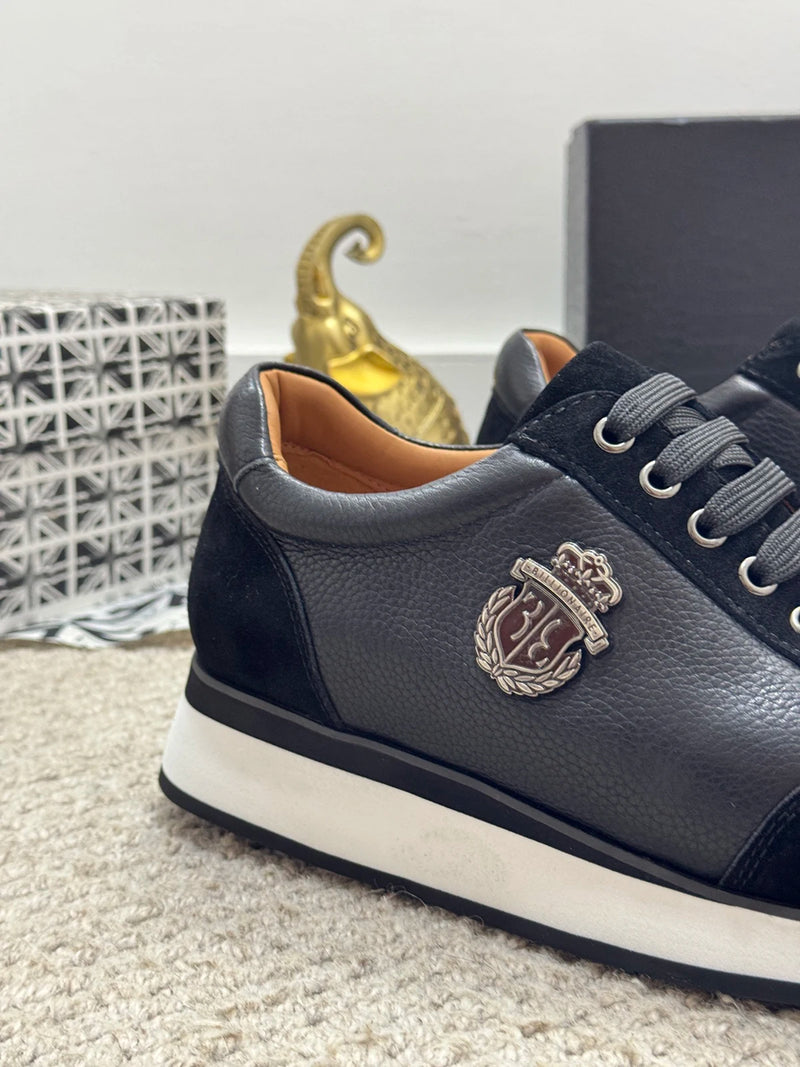 BILLIONAIRE BLSK CPRT Shoes Cowhide 2025 new embroidery fashion quality comfort motion Men‘s European size 39-45 Black Shoes