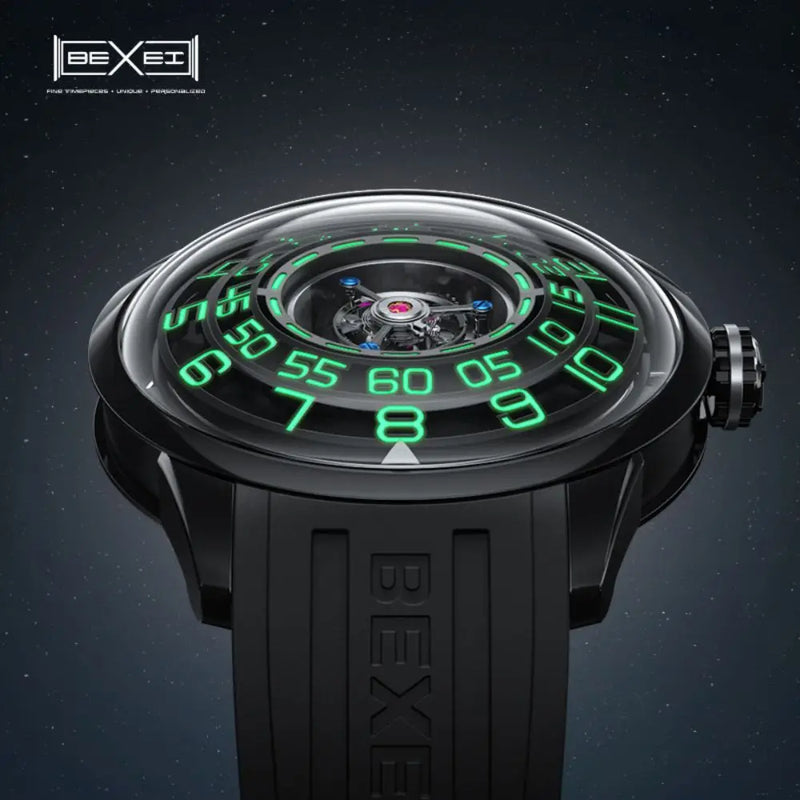 BEXEI 2025 skeleton synthetic sapphire manual tourbillon mechanical movement wrist watch for men Luxury  waterproof Reserve 36H