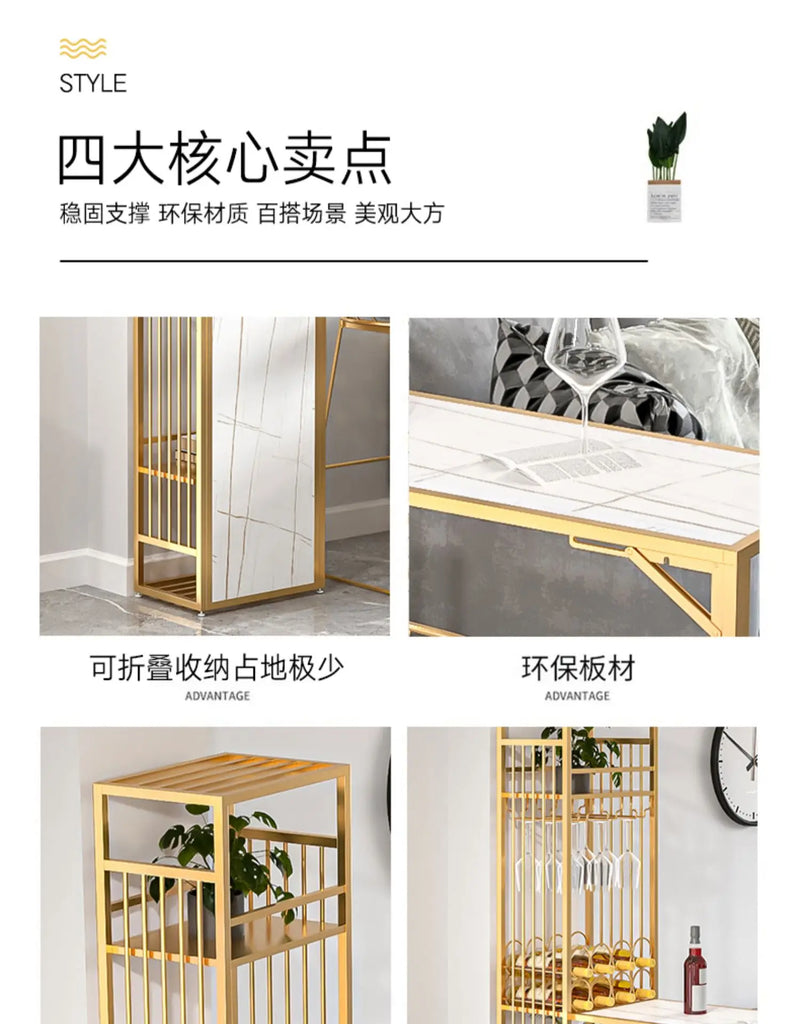 Iron Kitchen Bar Cabinet Industrial Living Room Modern Narrow Ideas Vertical Art Wine Rack Nordic Vitrine European Furniture