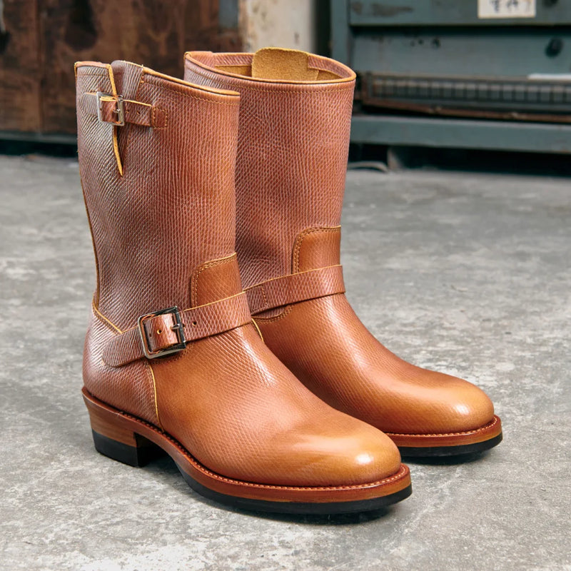 KOWM Cowhide Hiking shoes Brown trekking boots men Engineer's boots workwear goodyear shoes trendy ankle shoes walking sneakers