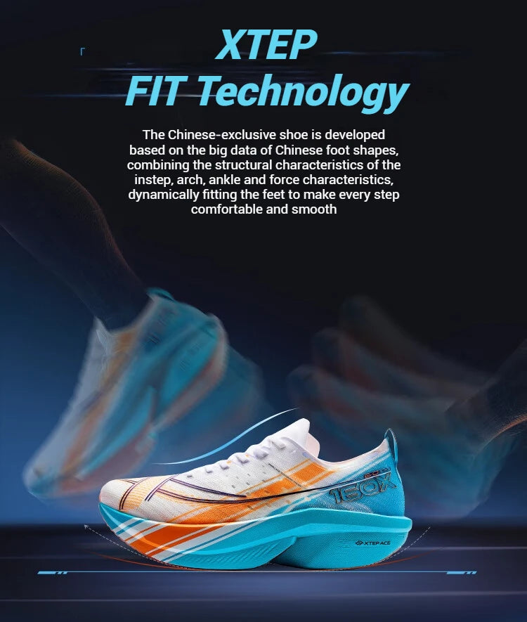 Xtep 160X 6.0 PRO Men's Running Shoes 2024 Champion Racing Carbon Plate Sneakers Professional Marathon 975119110003