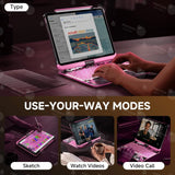 Bluetooth Magic Keyboard For iPad Air 11 13 2025 Air 5 4 iPad 11 A16 10th Gen Rotatable Case For iPad Pro 11 13 M4 Pro 12.9 2022