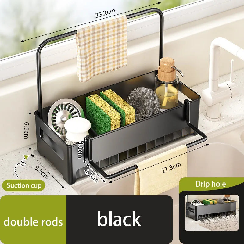 Kitchen Storage Rack Rag Drain Household Sink Sponge Shelf Faucet Dishwasher Sink Multi-function Storage Tool