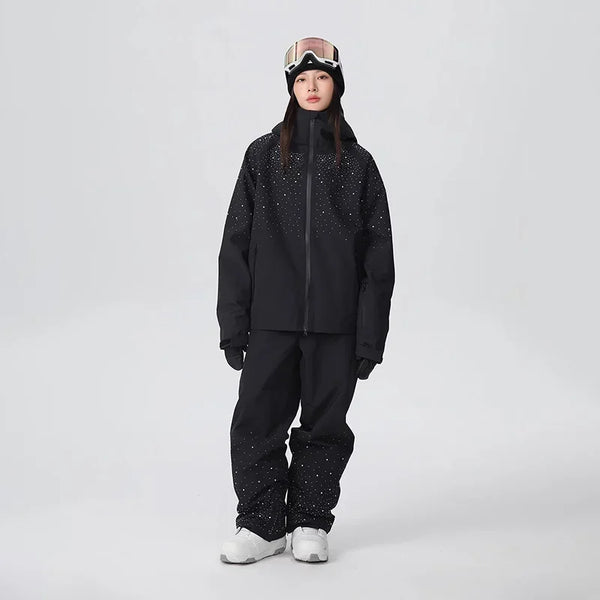 2025 Adult Fashion New Ski Suit Shirt Pants Winter Skiing Sports Windproof Waterproof Wear-resistant Warm Loose Women Ski Sets