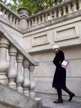 Women 100% Wool Coat For Winter Elegant Beautiful High Grade Brand Blends Double-breasted Office Woolen Overcoat XS With Belt