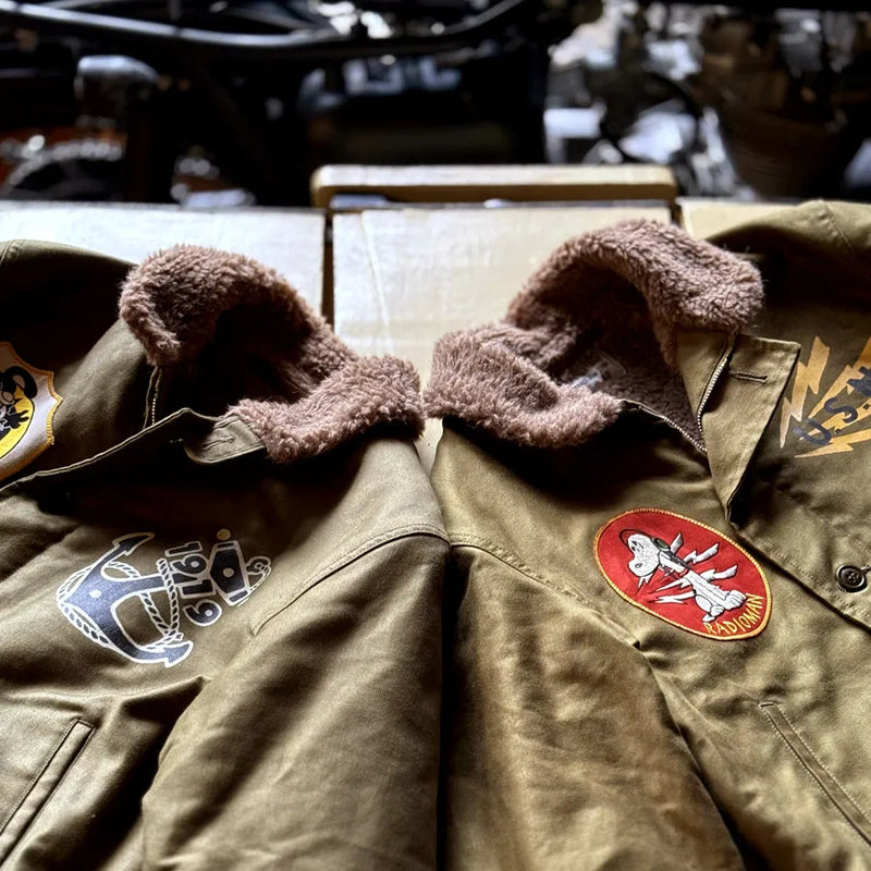 TOYS (Felix) Black "8" US Initial N-1 Navy Model 1943 Deck Clipped Jacket