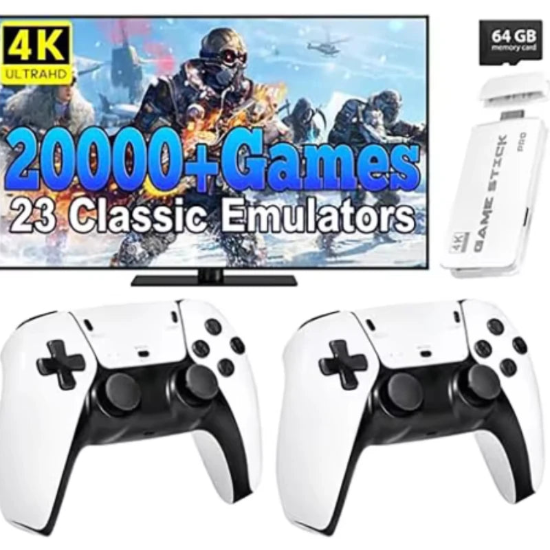 M15 4K Handheld Video Game Console 64G 20000+ Retro Games Wireless Gamepads HD Gaming Multi-Emulator Stick