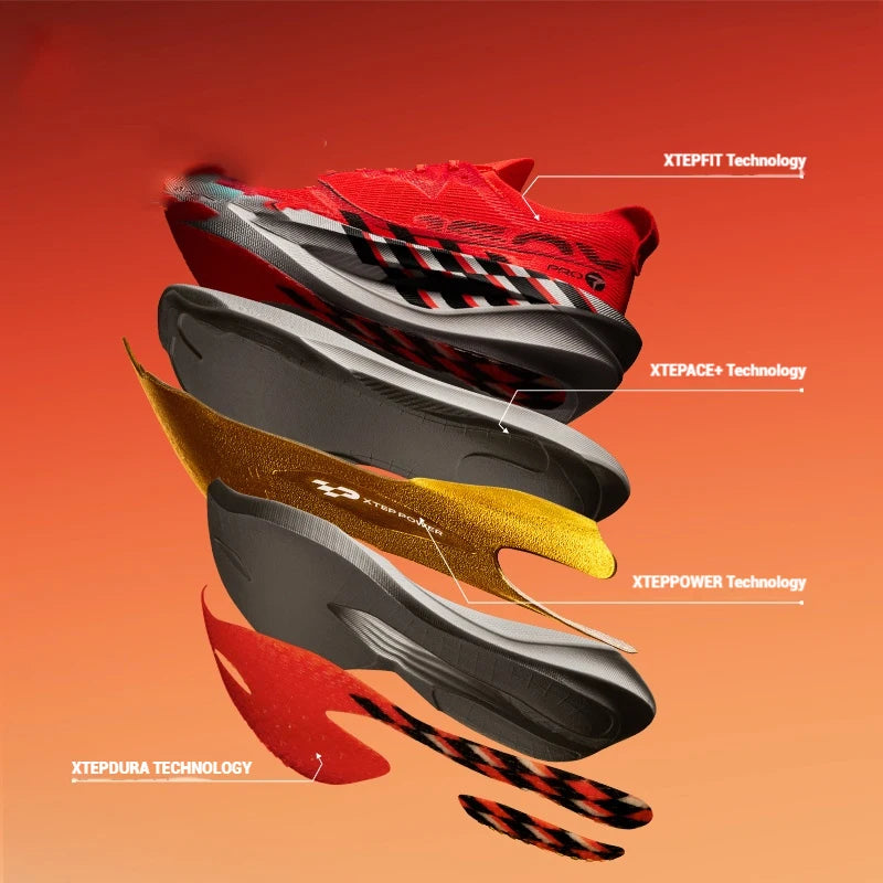 Xtep 160X 7.0 Pro Running Shoes 2025 Professional Marathon PB Carbon Plate Sports Shoes Cushioning Shock Sneakers 975319110041