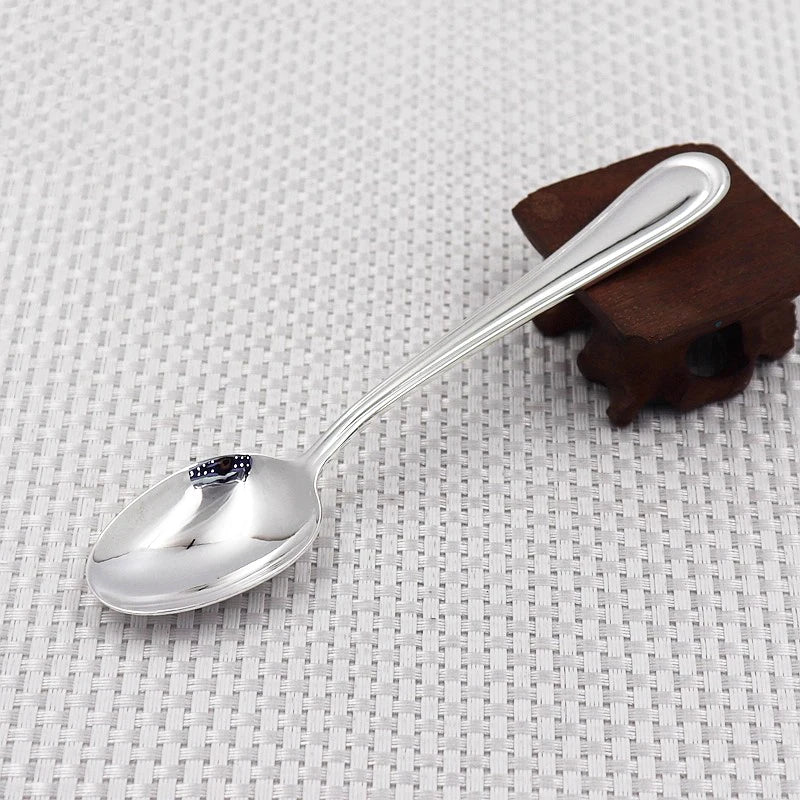 Western tableware set sterling silver 99.9% coffee spoon sugar tea dessert kitchen steak spoon knife and fork coffee tea spoon