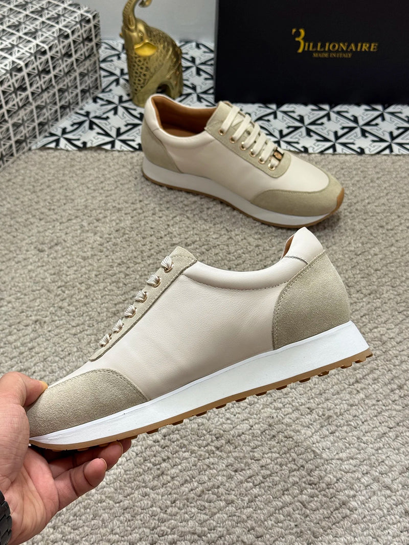 BILLIONAIRE BLSK CPRT Shoes Cowhide 2025 new embroidery fashion quality comfort motion Men‘s European size 39-45 Black Shoes