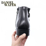 Comfy Genuine Leather Buckle Strap Ankle Boots Men’s Formal Business Office Daily Commute Wedding Party Travel Shoes