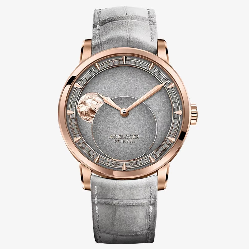 AGELOCER Original Astronomer Watch Men's Luxury Watch Automatic Mechanical 29.51-day Moon Phase Watch Birthday Gift for Men