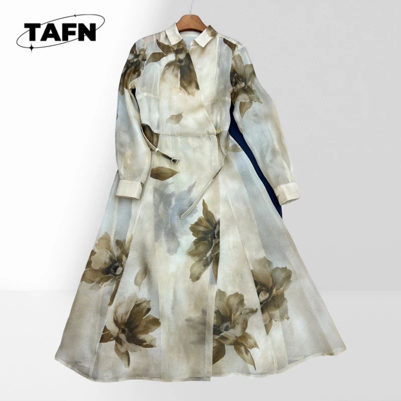 High Street Comfortable Refined Trendy Niche Beautiful Simple Retro Fashion Cashmere Dress  Elegant and Trendy for Casual AF1939