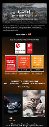 Bonest Gatti Men Luxury Automatic Movement Skeleton Mechanical Watch Rubber Band Diamond Bezel Man watch German Design BG-5004