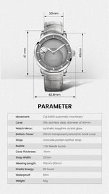 AGELOCER Original Astronomer Watch Men's Luxury Watch Automatic Mechanical 29.51-day Moon Phase Watch Birthday Gift for Men