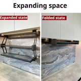 Kitchen Organizer Hanging Shelves 2 Layer Folding Dish Rack Top Mounted Lifting Basket Cabinet Kitchen Cupboard Cutlery Holder