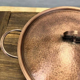 Vintage Copper Soup Pot,Handcrafted Hot Pot Food Cooking Utensil Simmering and Pasta Stewing,With lid 24 cm Handheld Pots