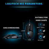 Logitech (G) G402 gaming mouse wired mouse e-sports mechanical macro programming mouse CSGO eating chicken computer competitive