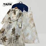 High Street Comfortable Refined Trendy Niche Beautiful Simple Retro Fashion Cashmere Dress  Elegant and Trendy for Casual AF1939