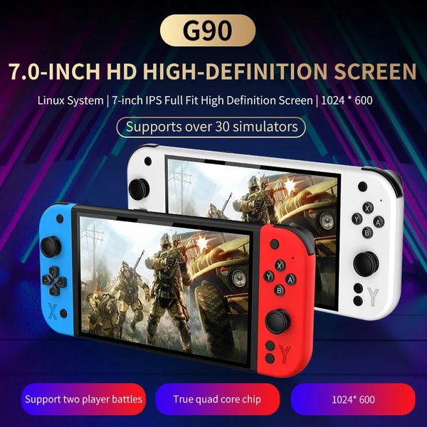 G90 7inch Portable Handheld Game Console 64GB 4000mAh High-Definition Arcade Nostalgic Retro TV Gaming Controller for PSP/PS1