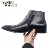 Comfy Genuine Leather Buckle Strap Ankle Boots Men’s Formal Business Office Daily Commute Wedding Party Travel Shoes