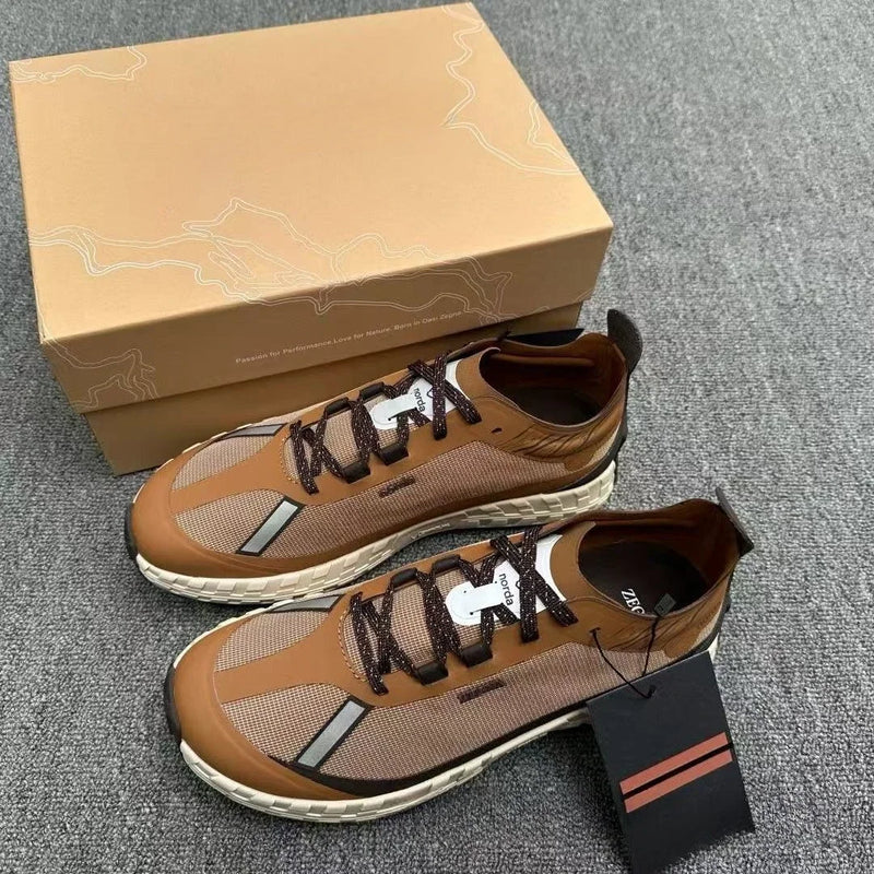 New Norda High-End Spring Summer Mens Running Shoes, Breathable Lace-Up Soft Sole, Non-Slip Cushioned Casual Low-Top Sneakers