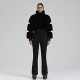 Winter New Female Skiing Jumpsuit Snowfield Waterproof Adult Ski Clothes Warm Thick Snow Tracksuit Women Slim Outdoor Sport Suit