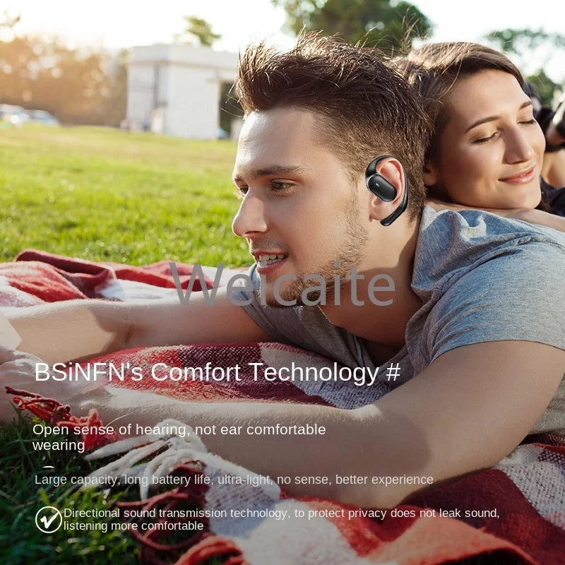 New intelligent digital noise reduction non in ear air conduction wireless earphones with ultra long battery Bluetooth earphones