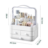 1pc Cosmetics Receiving Box Dust-Proof Desktop Makeup Organizer with Drawer for Skin Care Products Household Storage Box Shelf
