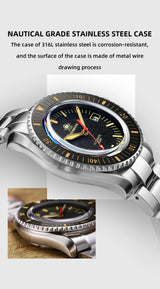 ADDIESDIVE Men's Watches Ceramic bezel Leather/Stainless Steel Sapphire Automatic Mechanical Watch 20ATM Waterproof Reloj Hombre