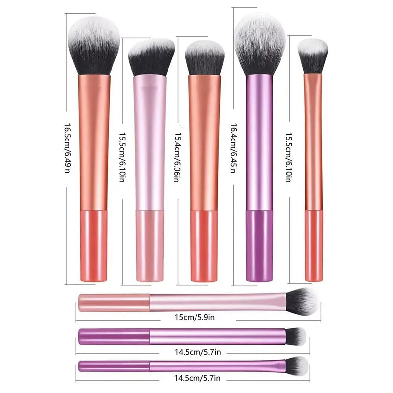 7Pcs/Set Soft Makeup Brush Kit Synthetic Hair Easy To Clean Blush Brush Concealer Brush Eye Shadow Brush Cosmetic Makeup Tools