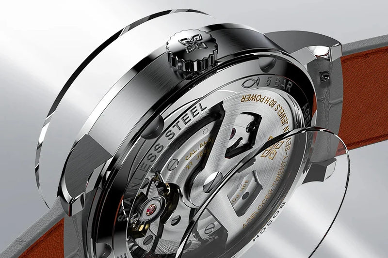 AGELOCER Original Astronomer Watch Men's Luxury Watch Automatic Mechanical 29.51-day Moon Phase Watch Birthday Gift for Men