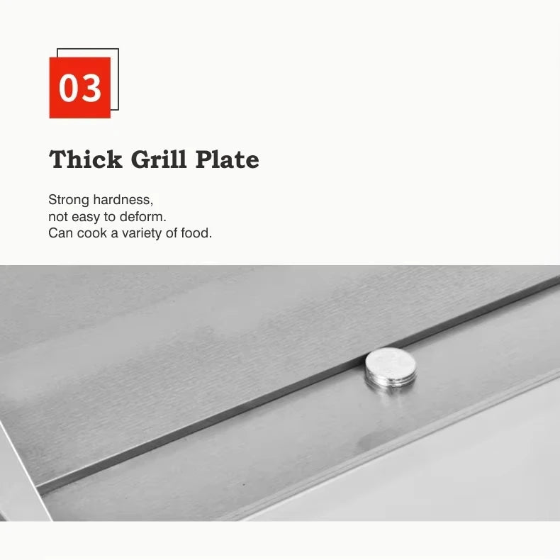 Hotel Restaurant Multifunctional Kitchen Equipment - Stainless Steel Mini Desktop Electric Griddle, Non-Stick & Fast Heating