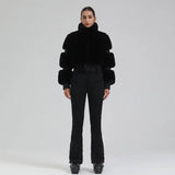 Winter New Female Skiing Jumpsuit Snowfield Waterproof Adult Ski Clothes Warm Thick Snow Tracksuit Women Slim Outdoor Sport Suit