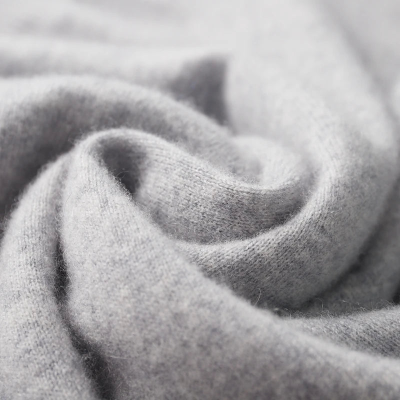 Men's POLO Collar Knitted Pullover Sweater 100% Cashmere Long Sleeved Shirt Casual Business Solid Color Men's Tops Autumn Winter