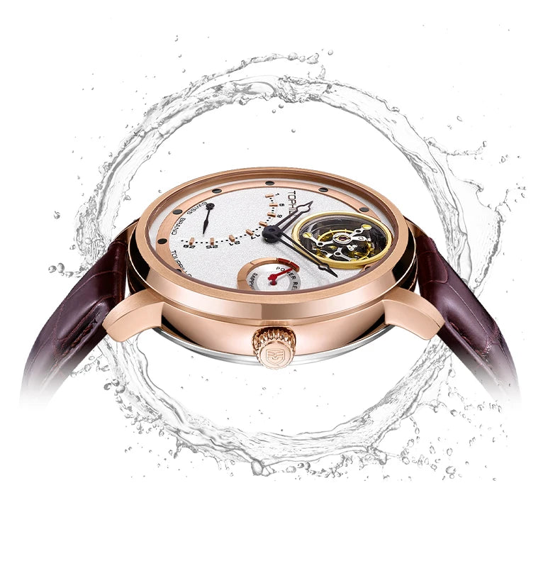 TOPHILL Tourbillon Watch for Men Automatic Movement Luxury watch Power reserve 5Bar Waterproof Sapphire glass