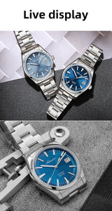 ADDIESDIVE NEW AD2077 Men Mechanical Wristwatches Sunburst Dial AR Coated Coated Dome Glass Waterproof Luxury Automatic Watches