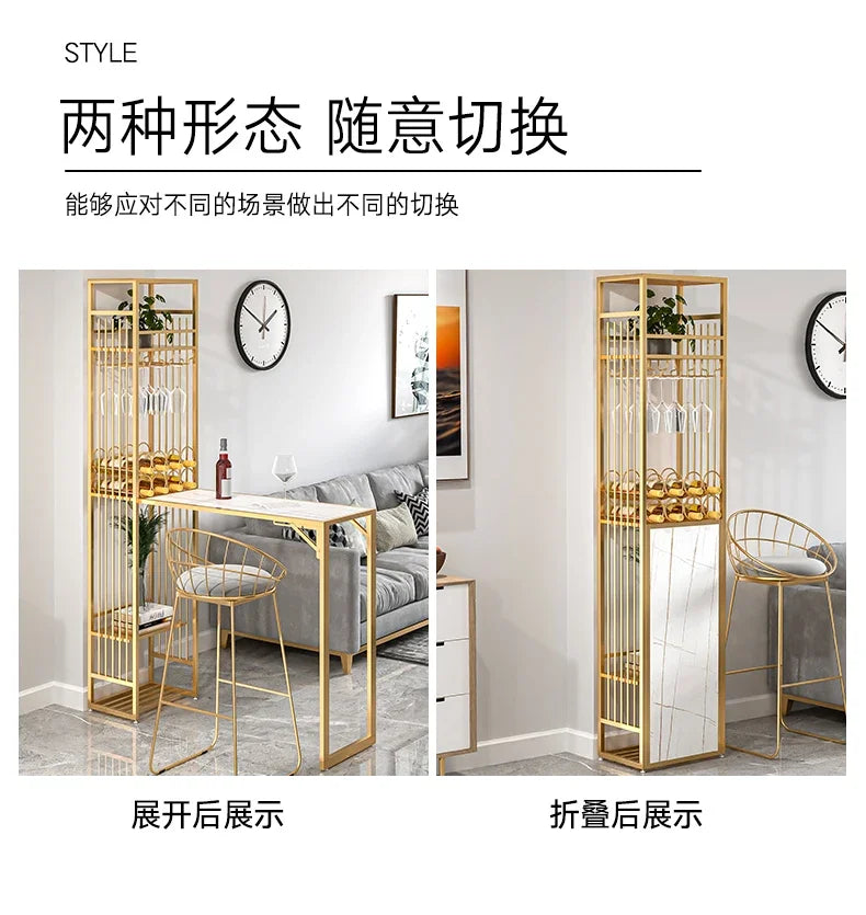 Iron Kitchen Bar Cabinet Industrial Living Room Modern Narrow Ideas Vertical Art Wine Rack Nordic Vitrine European Furniture