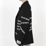 WVGA Spring Autumn New Man Yamamoto Style Darkwear Letter Printed Trendy Suit Coats Niche Chic Casual Multi-Pocket Blazer W12928