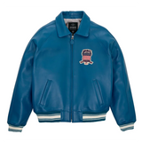 Europe US plus size Men Hip Hop Sheep skin Varsity Jacket Embroidered Diamond Classic Casual Sport genuine leather Coat clothing