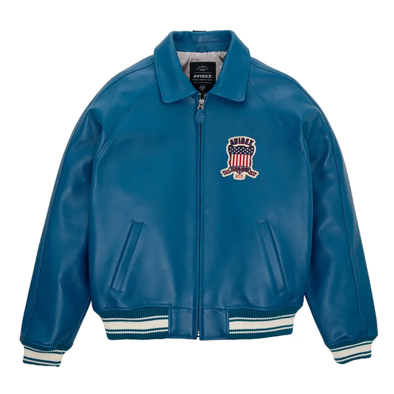 Europe US plus size Men Hip Hop Sheep skin Varsity Jacket Embroidered Diamond Classic Casual Sport genuine leather Coat clothing