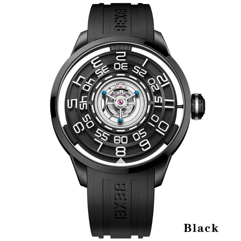 BEXEI 2025 skeleton synthetic sapphire manual tourbillon mechanical movement wrist watch for men Luxury  waterproof Reserve 36H